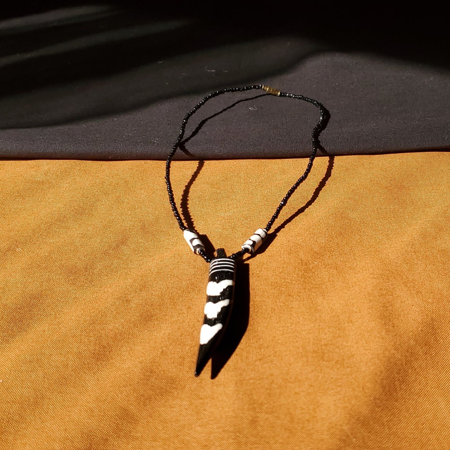 Striped Horn Necklace