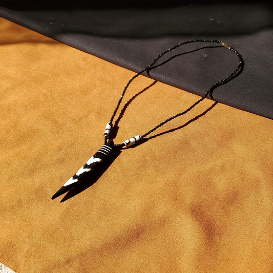 Striped Horn Necklace
