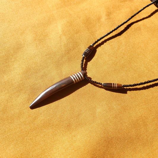 Wood Stained Horn Necklace