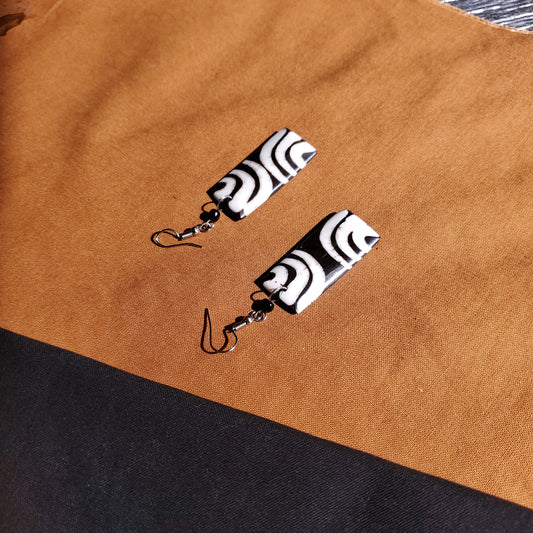 Rectangular Striped Earrings