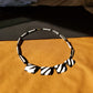 Zebra-Striped Square Necklace