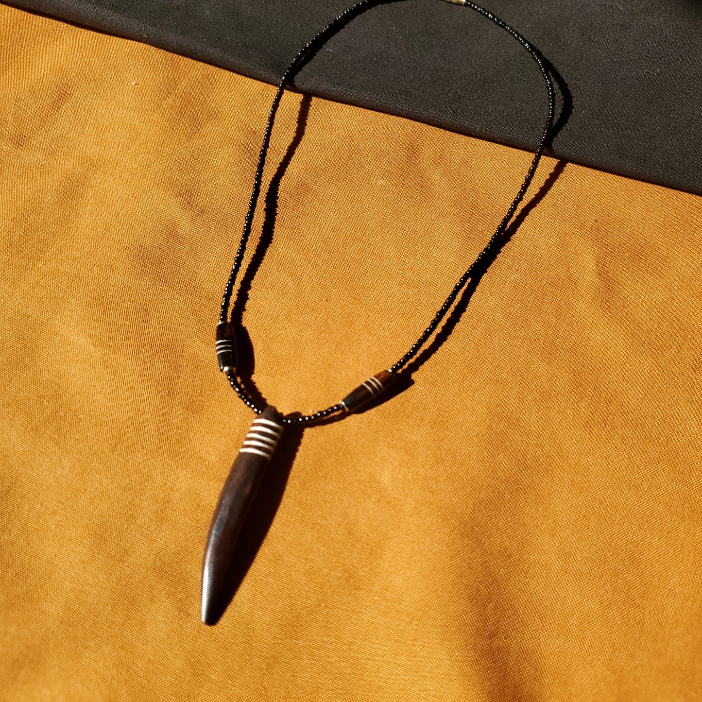 Wood Stained Horn  Necklace