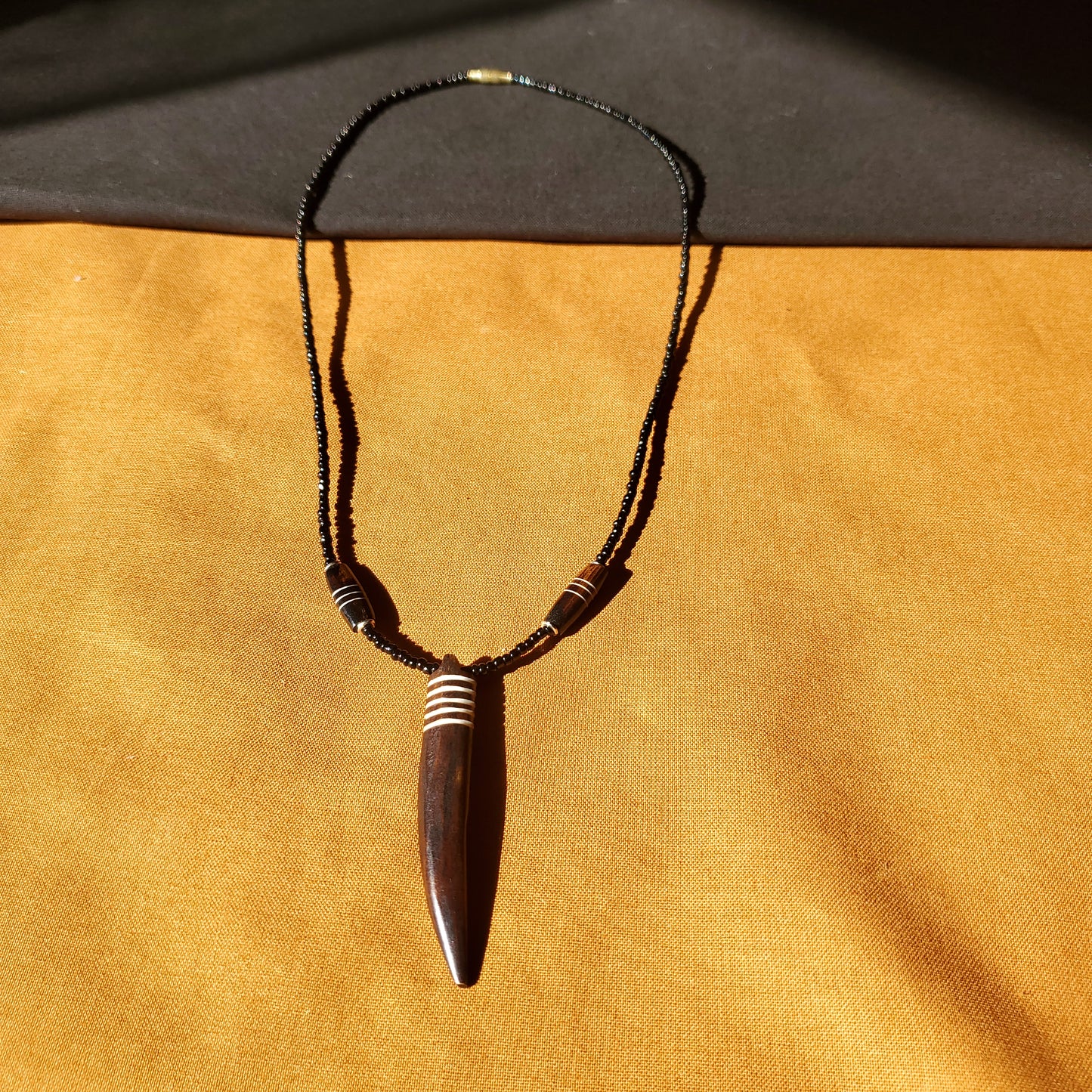 Wood Stained Horn  Necklace