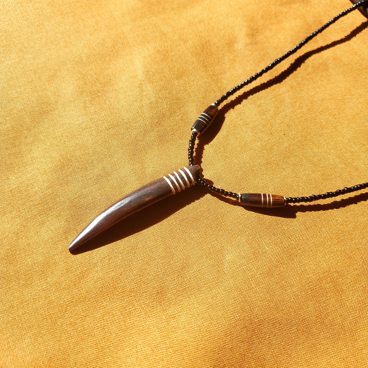 Wood Stained Horn  Necklace