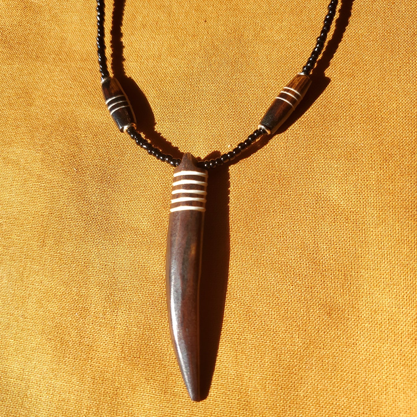 Wood Stained Horn  Necklace